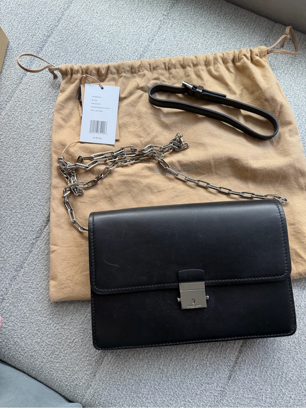 Michael Kors Collection Black Leather pocketbook clutch  Bag